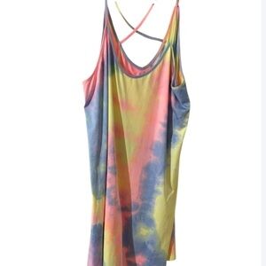Colorful Tie-Dye Slip Dress 3X NWOT.